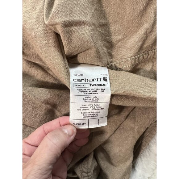 Carhartt Shirt Mens Large Tan Loose Fit Cotton Button Up Workwear Pair of 2 - Picture 11 of 12